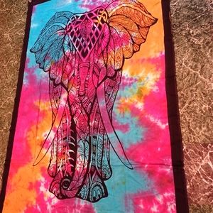 Tapestry multi color screen printed tie dye wall hanging 52x80 elephant …